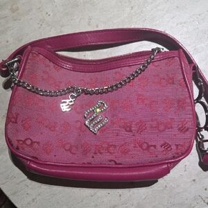 Retro 2000s Roca Wear Stylish Pink Handbag with Chain Detail